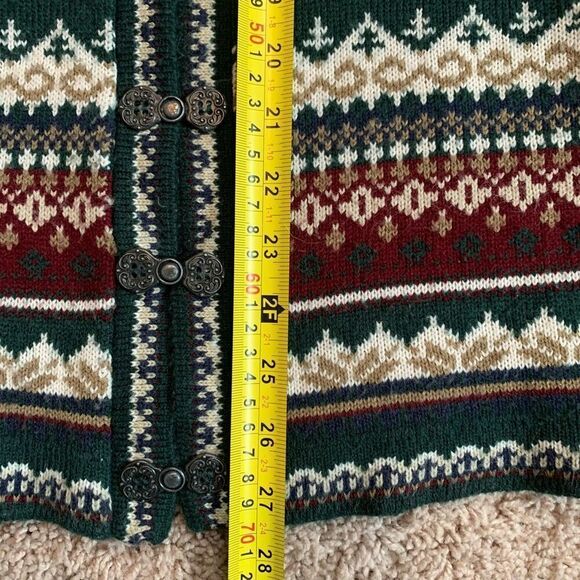 Vintage Principles Acrylic Cardigan Sweater Grandpa Fair Isle Large L - Picture 5 of 5